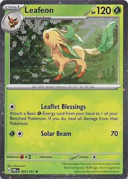 Leafeon - 005/131 (Cosmos Holo) trading card from Miscellaneous Cards & Products Leafeon - 005/131 (Cosmos Holo) - Miscellaneous Cards & Products Pokémon trading card