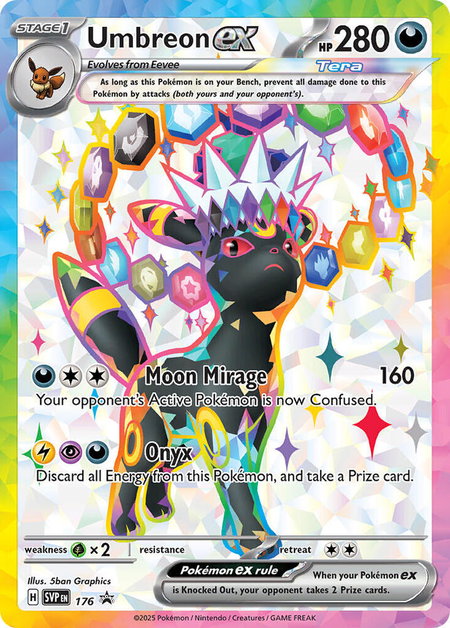 Umbreon ex - 176 trading card from SV: Scarlet & Violet Promo Cards Umbreon ex - 176 - SV: Scarlet & Violet Promo Cards Pokémon trading card