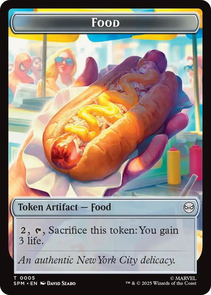 Food // Robot Double-Sided Token trading card from Marvel's Spider-Man Food // Robot Double-Sided Token - Marvel's Spider-Man Magic: The Gathering trading card