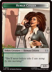 Human Citizen // Treasure Double-Sided Token - Marvel's Spider-Man (SPM) #4 // 7 - Token Magic: The Gathering Trading Card