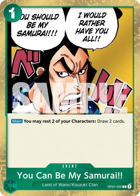 You Can Be My Samurai!! (Pirate Foil) trading card from Premium Booster -The Best- Vol. 2 You Can Be My Samurai!! (Pirate Foil) - Premium Booster -The Best- Vol. 2 One Piece trading card