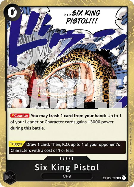 Six King Pistol (Reprint) trading card from Premium Booster -The Best- Vol. 2 Six King Pistol (Reprint) - Premium Booster -The Best- Vol. 2 One Piece trading card