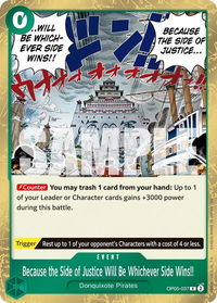 Because the Side of Justice Will Be Whichever Side Wins!! (Reprint) - Premium Booster -The Best- Vol. 2 (PRB-02) #OP05-037 - Rare One Piece Trading Card