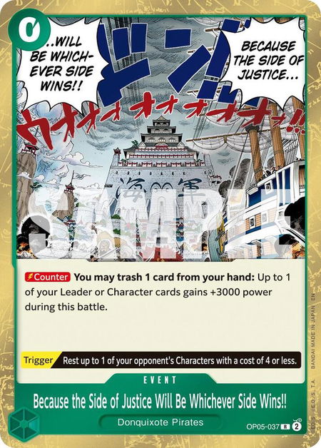 Because the Side of Justice Will Be Whichever Side Wins!! (Reprint) - Premium Booster -The Best- Vol. 2 One Piece trading card