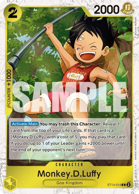 Monkey.D.Luffy - ST13-014 (Pirate Foil) trading card from Premium Booster -The Best- Vol. 2 Monkey.D.Luffy - ST13-014 (Pirate Foil) - Premium Booster -The Best- Vol. 2 One Piece trading card
