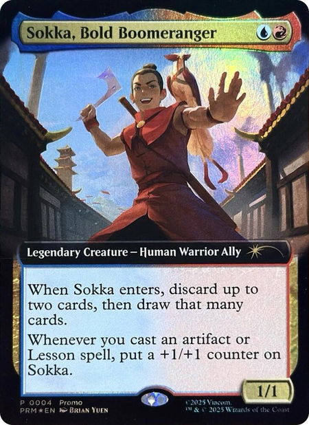 Sokka, Bold Boomeranger (Extended Art) - Media Promos Magic: The Gathering trading card