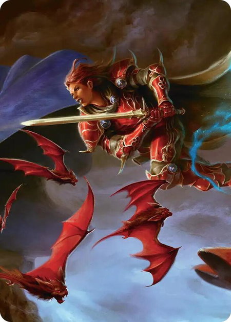 The Destined Warrior Scene Art Card - Art Series: FINAL FANTASY Magic: The Gathering trading card