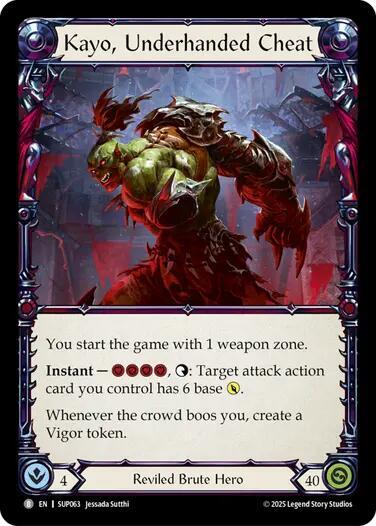 Kayo, Underhanded Cheat // Kayo, Strong-arm - Super Slam Flesh and Blood trading card