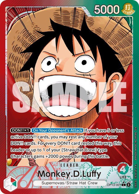 Monkey.D.Luffy (001) (Alternate Art) - Carrying On His Will One Piece trading card
