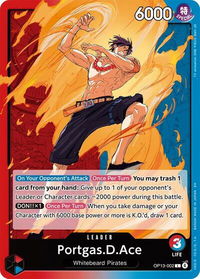 Portgas.D.Ace (002) - Carrying On His Will (OP13) #OP13-002 - Leader One Piece Trading Card