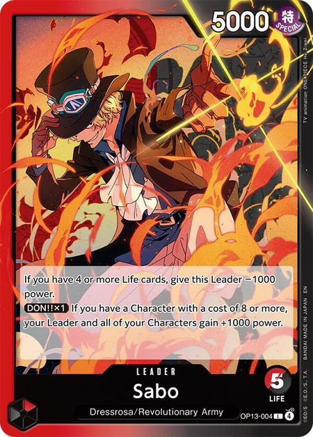 Sabo (004) trading card from Carrying On His Will Sabo (004) - Carrying On His Will One Piece trading card
