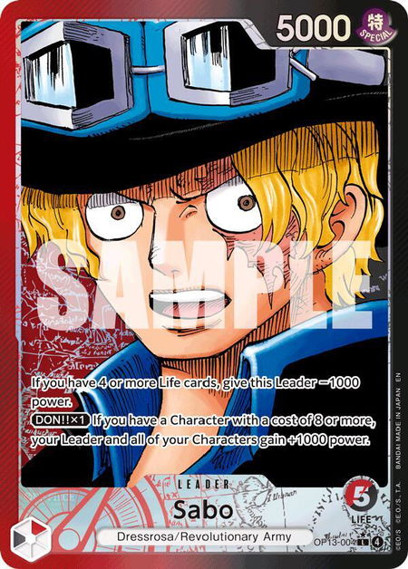 Sabo (004) (Alternate Art) - Carrying On His Will One Piece trading card