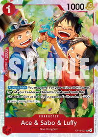 Ace & Sabo & Luffy - Carrying On His Will (OP13) #OP13-007 - Super Rare One Piece Trading Card