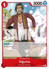 Higuma - Carrying On His Will (OP13) #OP13-013 - Common One Piece Trading Card