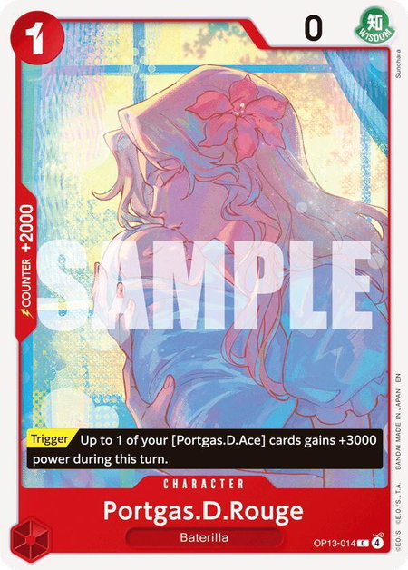 Portgas.D.Rouge trading card from Carrying On His Will Portgas.D.Rouge - Carrying On His Will One Piece trading card