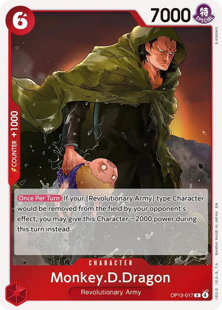 Monkey.D.Dragon trading card from Carrying On His Will Monkey.D.Dragon - Carrying On His Will One Piece trading card