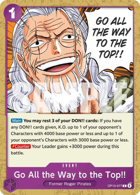 Go All the Way to the Top!! trading card from Carrying On His Will Go All the Way to the Top!! - Carrying On His Will One Piece trading card