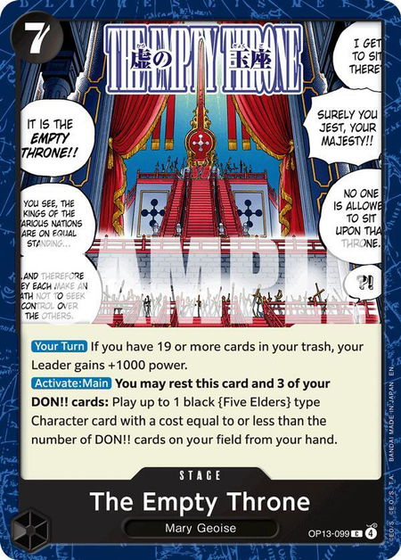 The Empty Throne - Carrying On His Will One Piece trading card