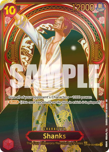 Shanks - OP09-004 (SP) (Gold) - Carrying On His Will One Piece trading card