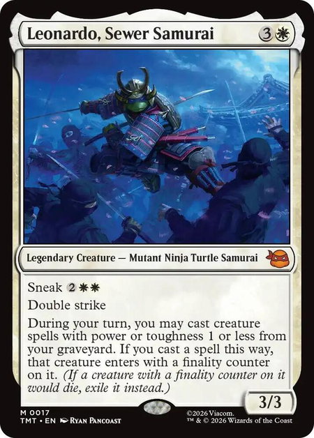 Leonardo, Sewer Samurai - Teenage Mutant Ninja Turtles Magic: The Gathering trading card