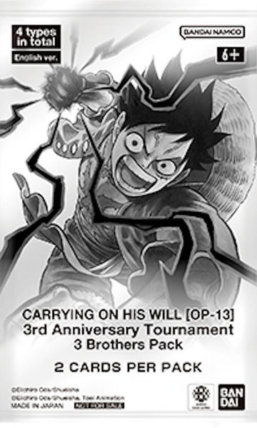 Carrying On His Will - 3rd Anniversary Tournament 3 Brothers Pack trading card from Carrying On His Will: 3rd Anniversary Tournament Cards Carrying On His Will - 3rd Anniversary Tournament 3 Brothers Pack - Carrying On His Will: 3rd Anniversary Tournament Cards One Piece trading card