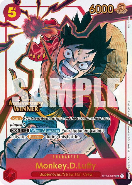 Monkey.D.Luffy - ST01-012 (3rd Anniversary Winner) - One Piece Promotion Cards One Piece trading card