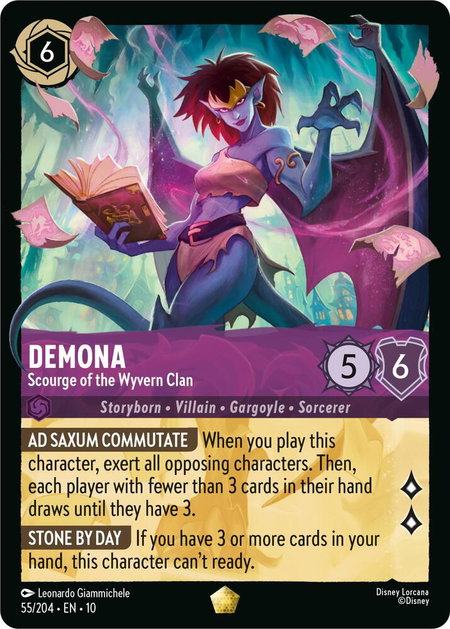 Demona - Scourge of the Wyvern Clan trading card from Whispers in the Well Demona - Scourge of the Wyvern Clan - Whispers in the Well Disney Lorcana trading card
