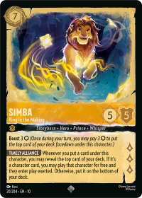 Simba - King in the Making - Whispers in the Well (10) #20/204 - Super Rare Disney Lorcana Trading Card