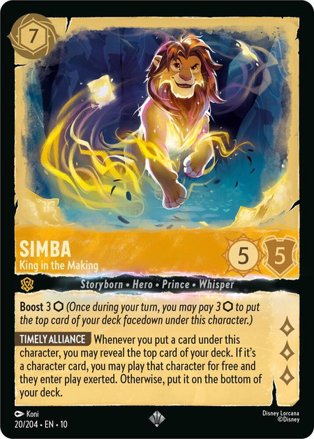 Simba - King in the Making - Whispers in the Well Disney Lorcana trading card
