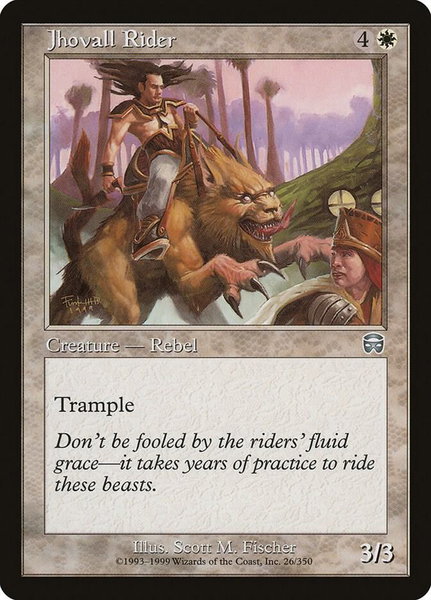 Jhovall Rider trading card from Mercadian Masques Jhovall Rider - Mercadian Masques Magic: The Gathering trading card