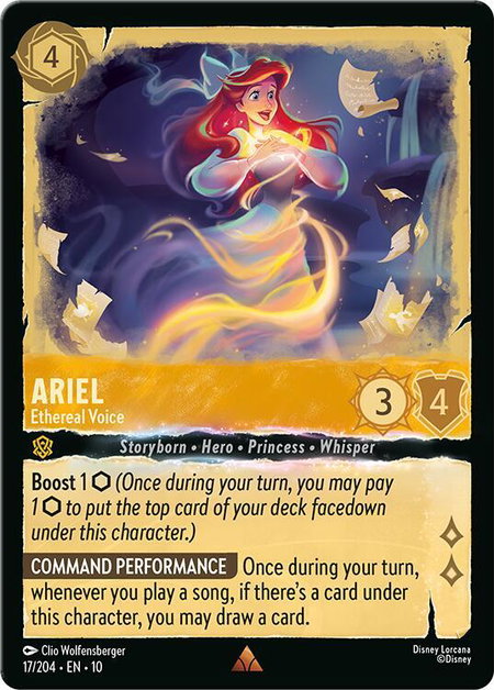 Ariel - Ethereal Voice trading card from Whispers in the Well Ariel - Ethereal Voice - Whispers in the Well Disney Lorcana trading card
