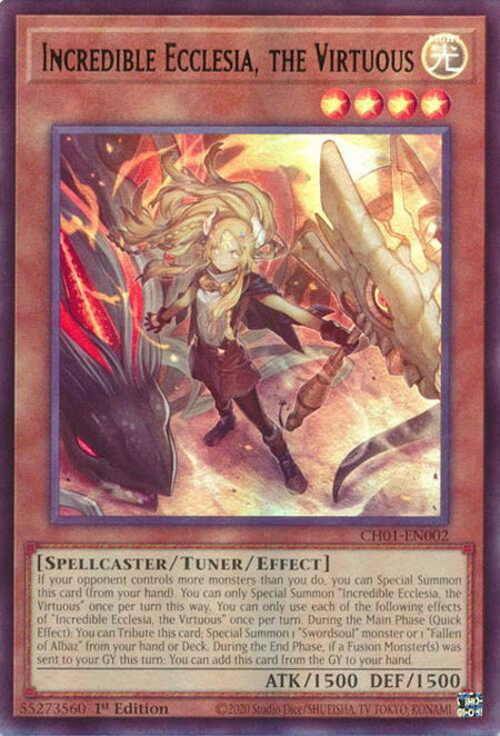 Incredible Ecclesia, the Virtuous trading card from THE CHRONICLES DECK: The Fallen & The Virtuous (All-Foil Edition) Incredible Ecclesia, the Virtuous - THE CHRONICLES DECK: The Fallen & The Virtuous (All-Foil Edition) YuGiOh trading card