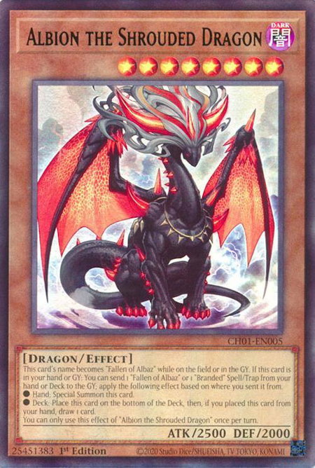 Albion the Shrouded Dragon trading card from THE CHRONICLES DECK: The Fallen & The Virtuous (All-Foil Edition) Albion the Shrouded Dragon - THE CHRONICLES DECK: The Fallen & The Virtuous (All-Foil Edition) YuGiOh trading card
