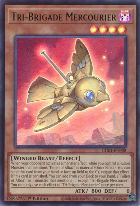 Tri-Brigade Mercourier trading card from THE CHRONICLES DECK: The Fallen & The Virtuous (All-Foil Edition) Tri-Brigade Mercourier - THE CHRONICLES DECK: The Fallen & The Virtuous (All-Foil Edition) YuGiOh trading card