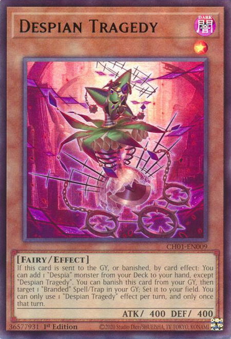 Despian Tragedy trading card from THE CHRONICLES DECK: The Fallen & The Virtuous (All-Foil Edition) Despian Tragedy - THE CHRONICLES DECK: The Fallen & The Virtuous (All-Foil Edition) YuGiOh trading card