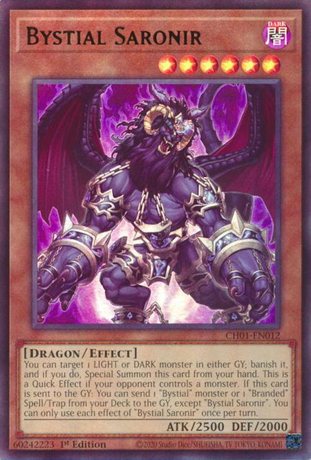Bystial Saronir trading card from THE CHRONICLES DECK: The Fallen & The Virtuous (All-Foil Edition) Bystial Saronir - THE CHRONICLES DECK: The Fallen & The Virtuous (All-Foil Edition) YuGiOh trading card