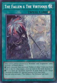 The Fallen & The Virtuous (Secret Rare) - THE CHRONICLES DECK: The Fallen & The Virtuous (All-Foil Edition) (CH01) #CH01-EN019 - Secret Rare YuGiOh Trading Card