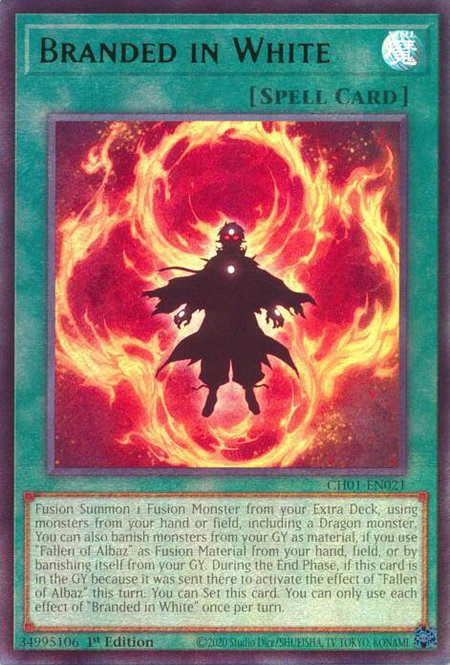 Branded in White trading card from THE CHRONICLES DECK: The Fallen & The Virtuous (All-Foil Edition) Branded in White - THE CHRONICLES DECK: The Fallen & The Virtuous (All-Foil Edition) YuGiOh trading card