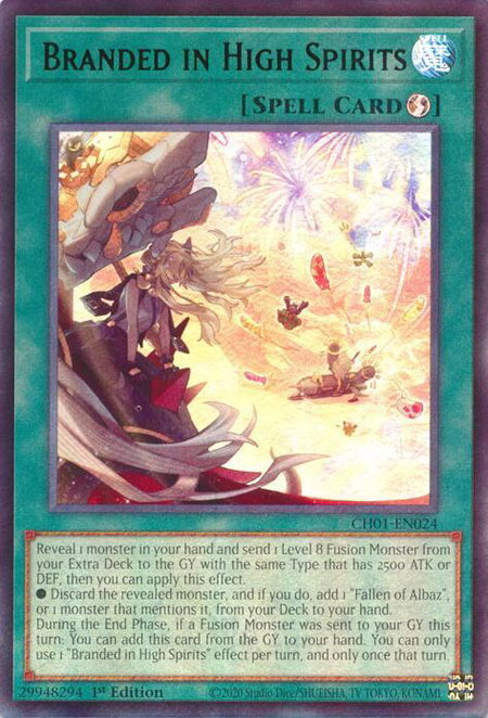 Branded in High Spirits trading card from THE CHRONICLES DECK: The Fallen & The Virtuous (All-Foil Edition) Branded in High Spirits - THE CHRONICLES DECK: The Fallen & The Virtuous (All-Foil Edition) YuGiOh trading card
