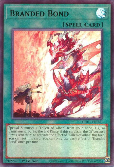 Branded Bond trading card from THE CHRONICLES DECK: The Fallen & The Virtuous (All-Foil Edition) Branded Bond - THE CHRONICLES DECK: The Fallen & The Virtuous (All-Foil Edition) YuGiOh trading card