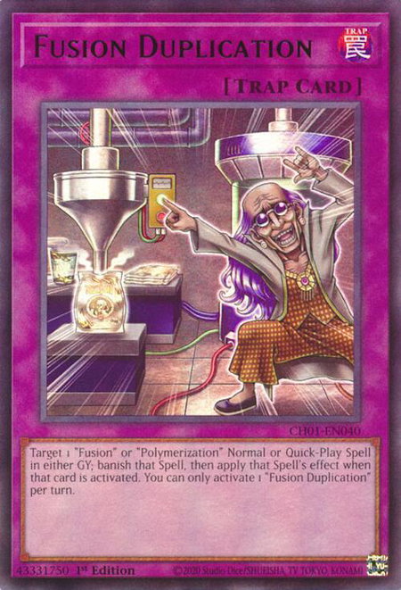 Fusion Duplication trading card from THE CHRONICLES DECK: The Fallen & The Virtuous (All-Foil Edition) Fusion Duplication - THE CHRONICLES DECK: The Fallen & The Virtuous (All-Foil Edition) YuGiOh trading card