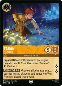 Taran - Pig Keeper - Whispers in the Well (10) #15/204 - Uncommon Disney Lorcana Trading Card
