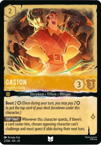 Gaston - Frightful Bully - Whispers in the Well (10) #2/204 - Uncommon Disney Lorcana Trading Card