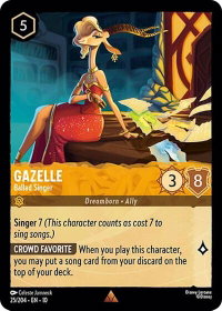 Gazelle - Ballad Singer - Whispers in the Well (10) #25/204 - Rare Disney Lorcana Trading Card