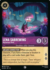 Lena Sabrewing - Mysterious Duck - Whispers in the Well (10) #42/204 - Common Disney Lorcana Trading Card