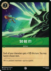 So Be It! - Whispers in the Well (10) #94/204 - Common Disney Lorcana Trading Card