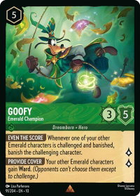 Goofy - Emerald Champion - Whispers in the Well (10) #91/204 - Rare Disney Lorcana Trading Card