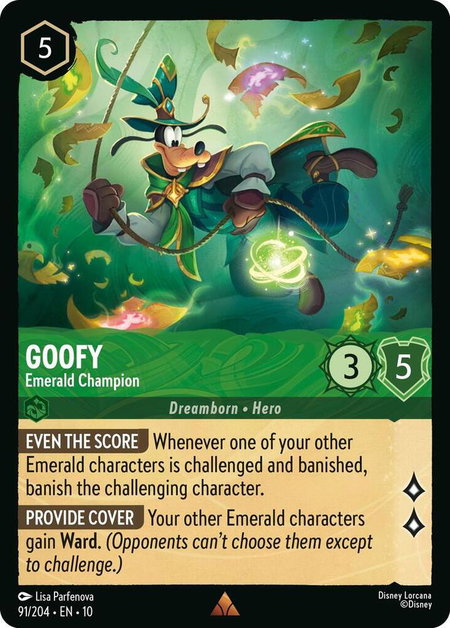 Goofy - Emerald Champion - Whispers in the Well Disney Lorcana trading card
