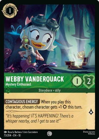 Webby Vanderquack - Mystery Enthusiast - Whispers in the Well (10) #73/204 - Common Disney Lorcana Trading Card