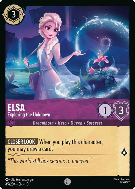 Elsa - Exploring the Unknown - Whispers in the Well Disney Lorcana trading card